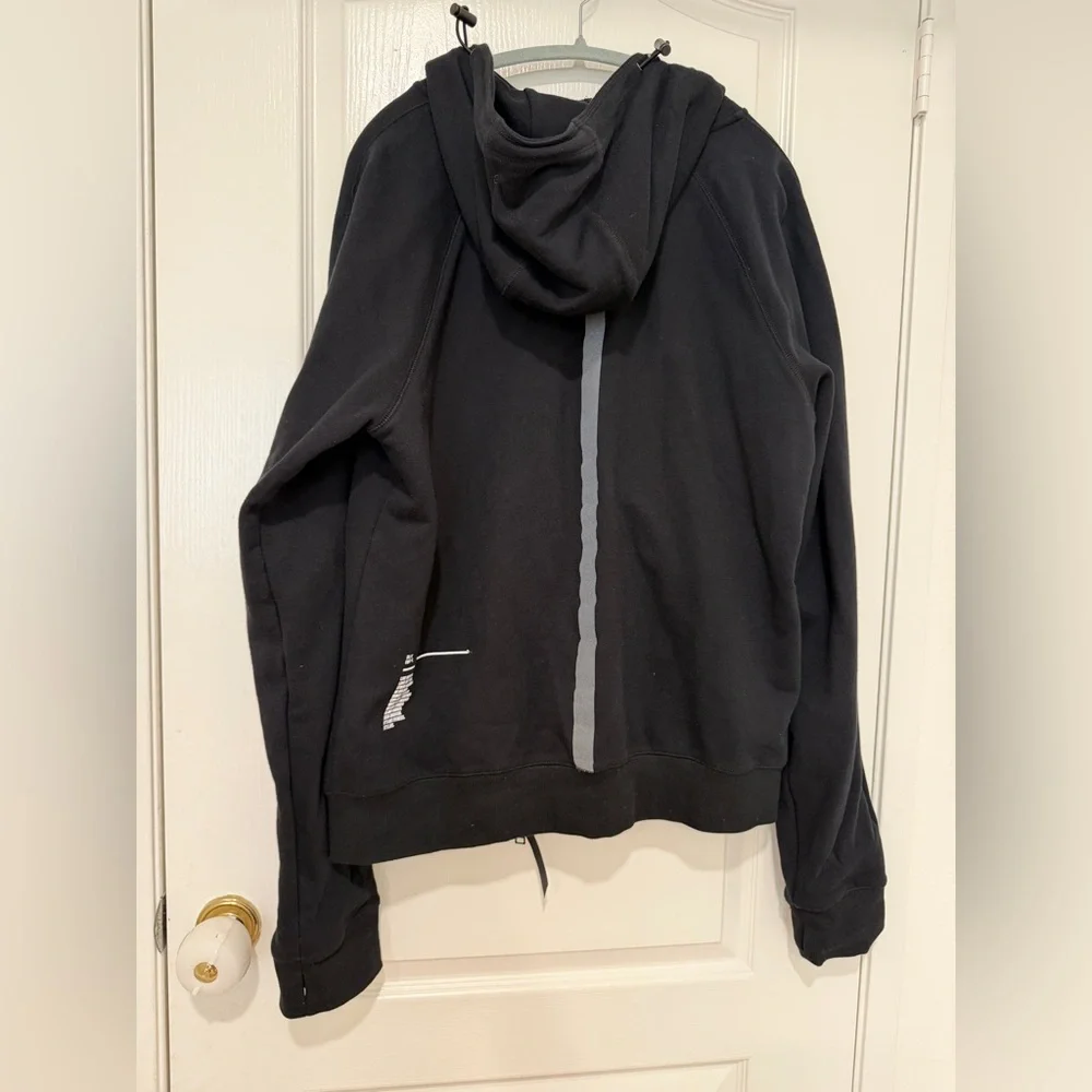 Performance Zip Hoodie Jacket Black Mens XL Athletic Training 100% Cotton